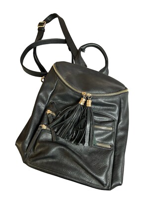 MMS Dark Brown Faux Leather Backpack. Great condition (some handle damage) MMS Design Studio Backpacks for Women on Sale up to 90% Off  main image 2