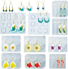 10pcs Resin Earring Mold Set for Epoxy Jewelry Dangle Pendants