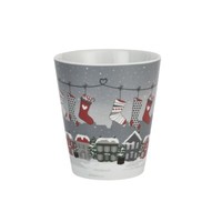 "Krasilnikoff Happy Mug \"Stockings In City\" HM1313 Becher Porzellan, Weihnachten"
