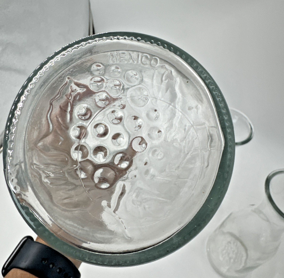 1 Liter Grapes Clear Glass Carafe Wine, Water, Restaurant Made in Mexico (4)