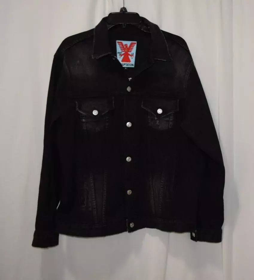 LA ADAPTATION WARREN LOTAS WOMENS BLACK DENIM JACKET SIZE M