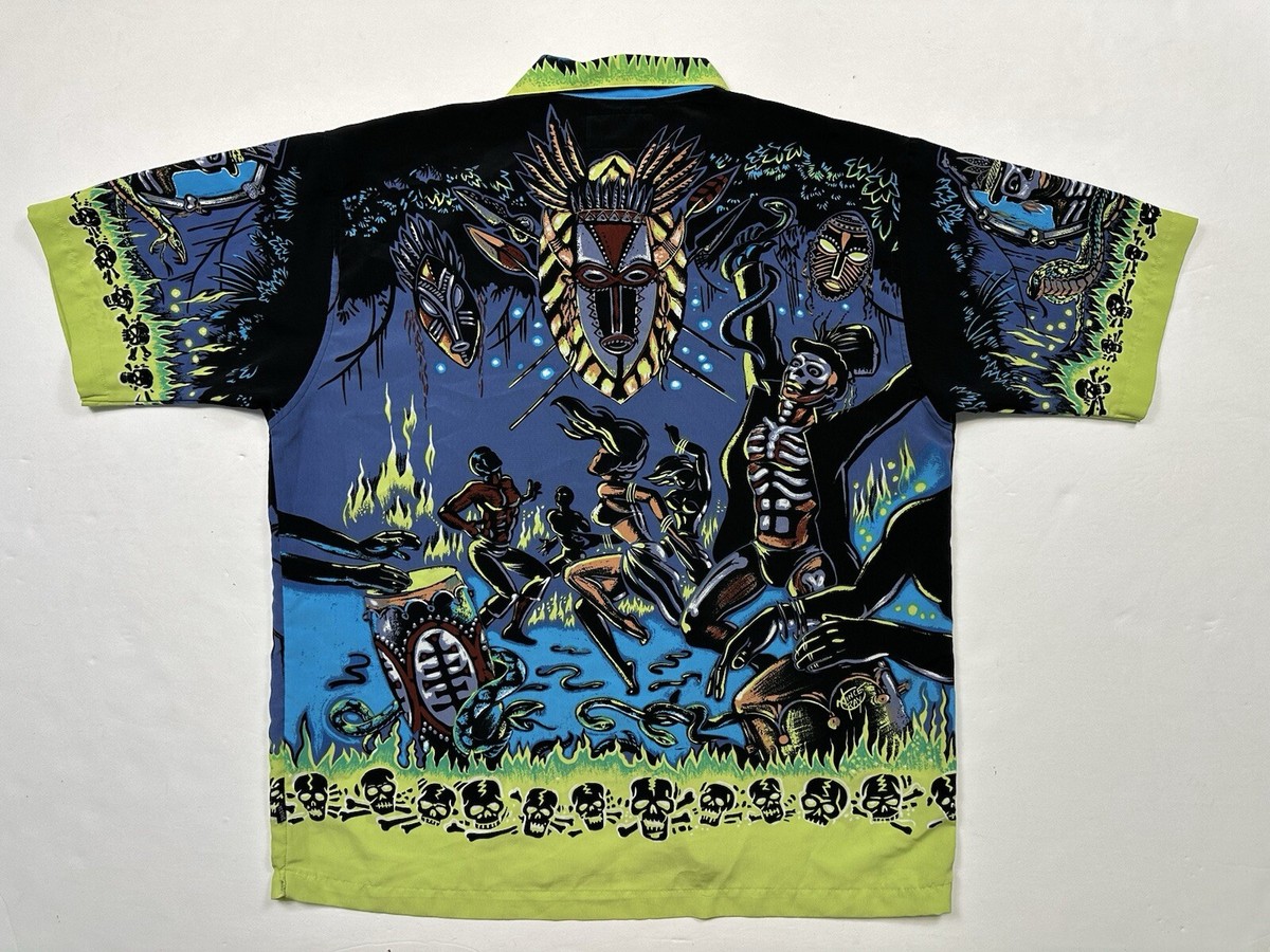 廃盤 ラロッカ　VINCE Ray ボーリングシャツ① La Rocka BC Ethic shirt Vintage Black Magic Voodoo Tiki