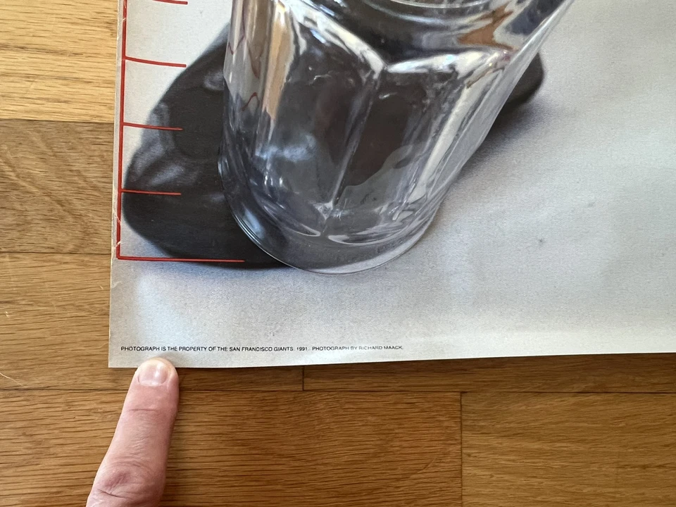 1991 SF Giants All American Raisins Matt Williams Growth Chart Full Size Poster - Image 3 of 4