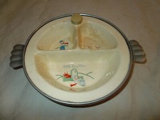 Vintage Little Boy Blue Child's Divided Warming Plate Metal Base