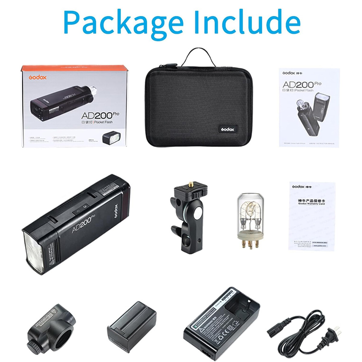 Godox AD200 Pro AD200Pro 200Ws 2.4G Pocket Flash Strobe TTL 1/8000