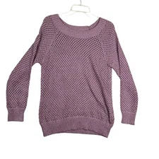I.N. Studio Sweater Women’s XL Open Knit Mauve Silver Sweater