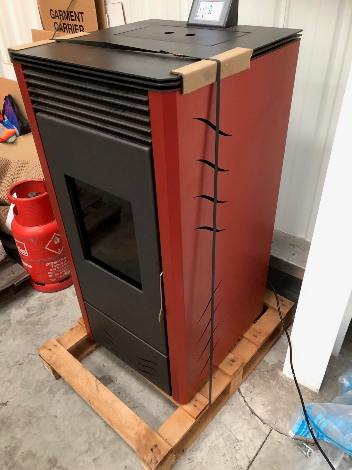 Victoria 10 pellet stove Red 8Kw output electronic control eBay