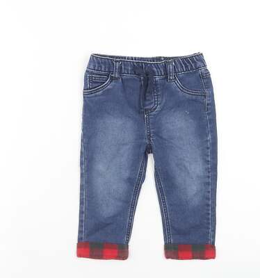 First Impressions Jungen blau Baumwolle Joggerjeans Gr. 18 Monate L50 cm Kordelzug