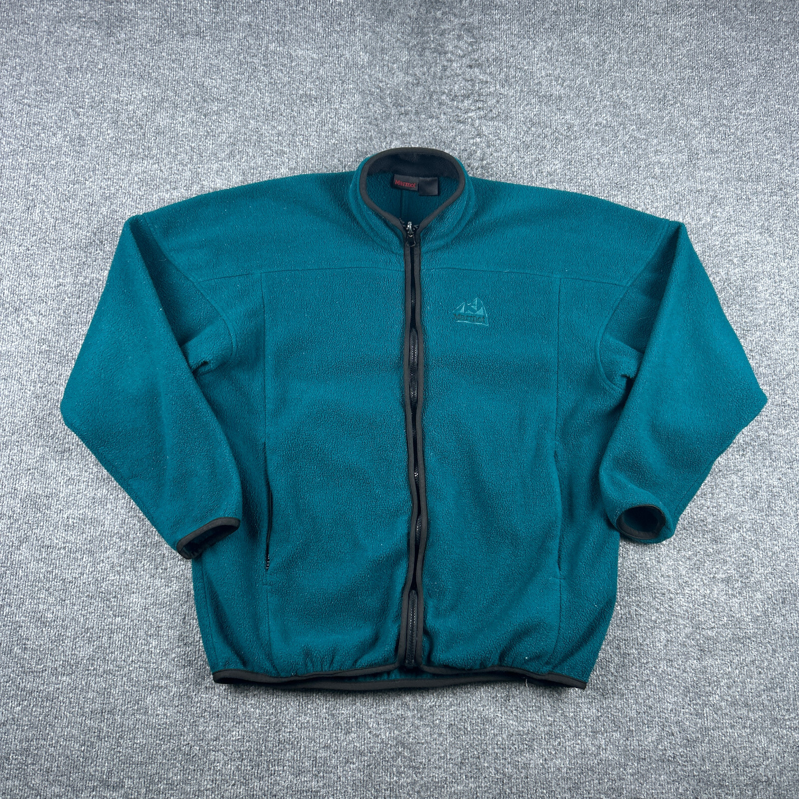 Vintage Marmot Jacket Adult XL Blue Long Sleeve Full Zip Fleece Pockets Mens