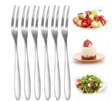 12-Piece Stainless Steel Mini Forks Set – 2-Prong Fruit & Appetizer Dessert Fork