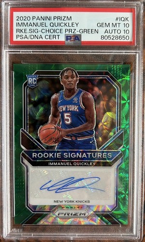 Immanuel Quickley [Choice Green Prizm] 2020 Panini Prizm Rookie Signatures card
