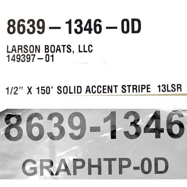 Sharpline Boat Pinstripe 14939701 Larson 2013 LSR 1/2 Inch (150 Ft