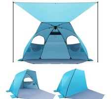 Elegear Beach Tent with Canopy, 1-Second Setup Pop Up Sun Shelter Shade, UPF 50 