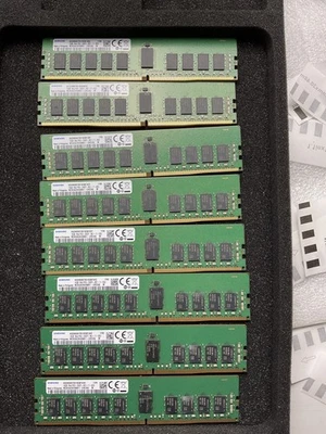 Lot of 8 Samsung 16GB DDR4-2400 PC4-19200 ECC RDIMM Server RAM M393A2K40BB1 - Image 1 of 2