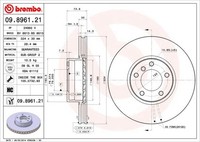 2X Bremsscheibe Vorne Brembo 09896121 FÜR BMW Bremsscheiben Scheibenbremse