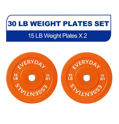 BalanceFrom Olympic Bumper Plate Weight Plate, 15 lbs Pair Color
