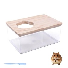 Hamster Sand Bath Box  Transparent Syrian Hamster Shower Bathtub with Rectangle