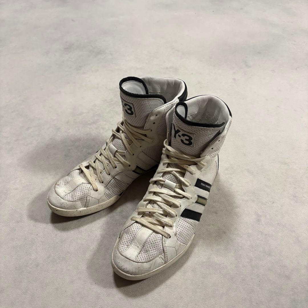 Y-3 Archive] Yohji Yamamoto Leather High Cut Sneakers 26.5cm White 
