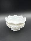 Vintage Fenton Hobnail Milkglass Scalloped Fairy Lamp Bottom Only