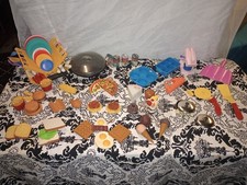 86 Pieces Of Vintage Play Kitchen Items ie. Food, Utensils