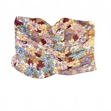 Floral Strapless Corset Crop Top Cottagecore Bustier Tank