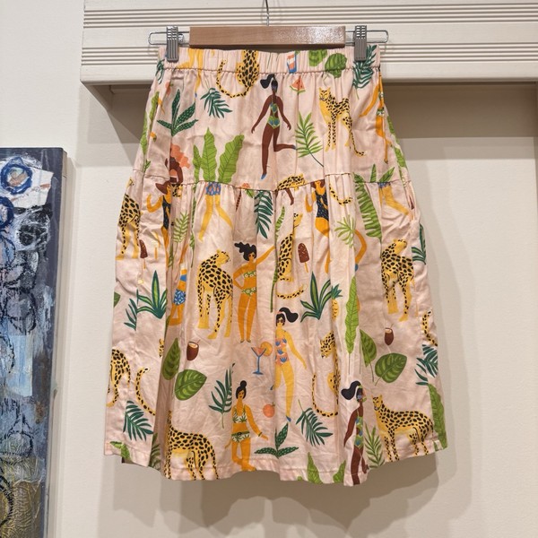 Scarlett Bird Size S A Line Skirt Casual Pattern Elastic Waist - no Size