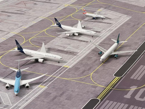 Versátil alfombrilla de aeropuerto a escala 1/400 y 1/500 con pista realista - uso en mesa - Imagen 8 de 10