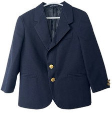 Nautica Sz 4T Boys Toddler Navy Blue Gold Crested Buttons Children  s Blazer D62