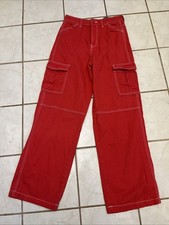 DIVIDED BY H&M Bright Red High Rise Straight ...