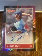 Jackson Kowar 2022 Donruss 1988 Retro Pink Fireworks Auto Rookie RC /199 Royals