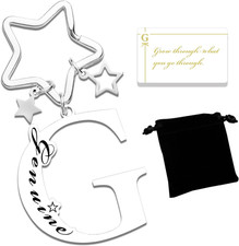 Stainless Steel Initial Letter A-Z Keychain,Inspirational Gifts for Women Men Fr