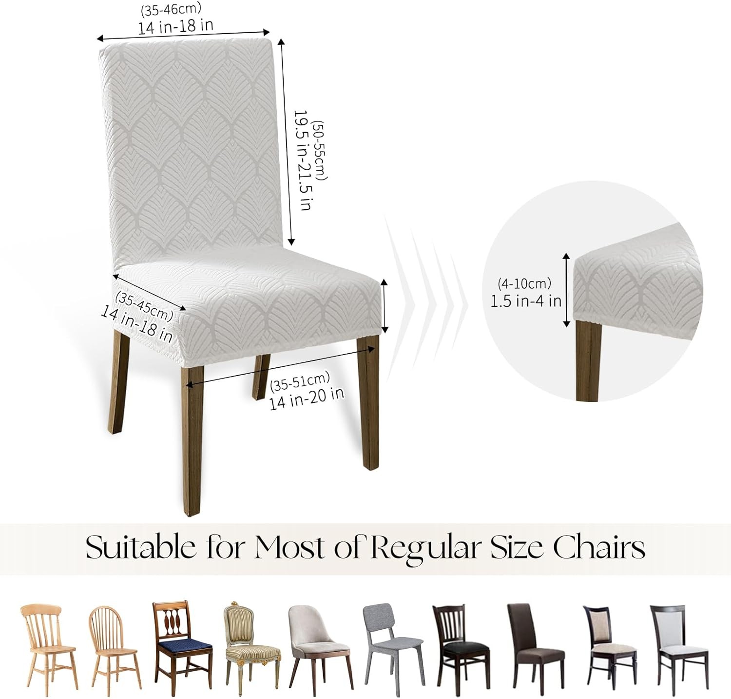 Waterproof Dining Room Chair Covers (Set of 4), Home, Kitchen & Banquet (White)