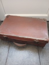 Vintage 1960s 50s Brown Suitcase Prop Display
