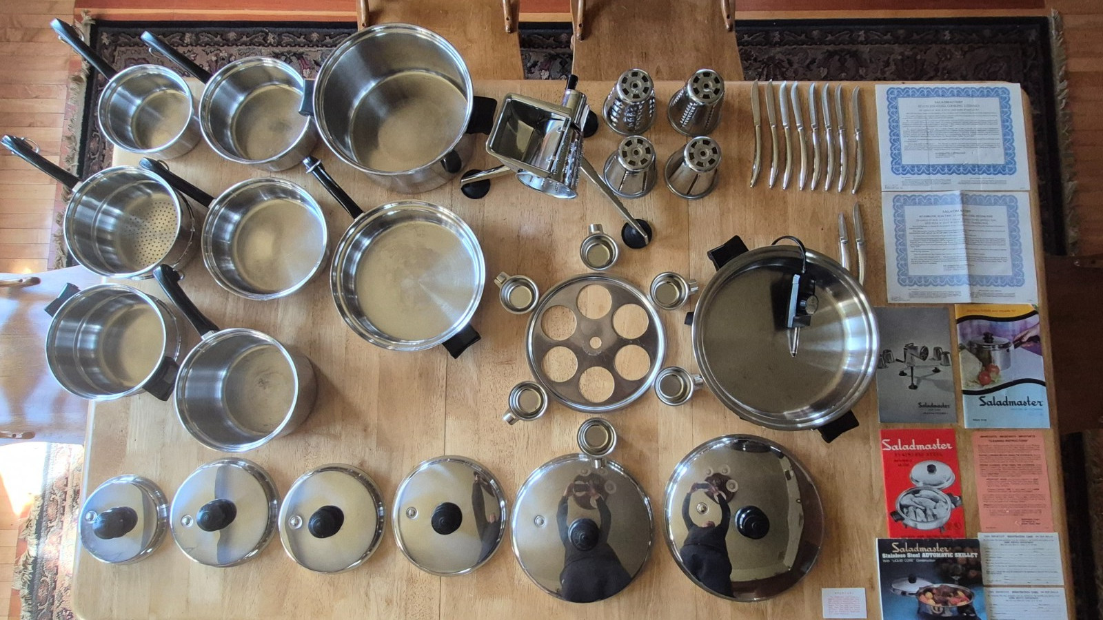 Vintage 40 Piece Saladmaster 18-8 Tri Clad Cookware Set w 12" Electric Skillet 