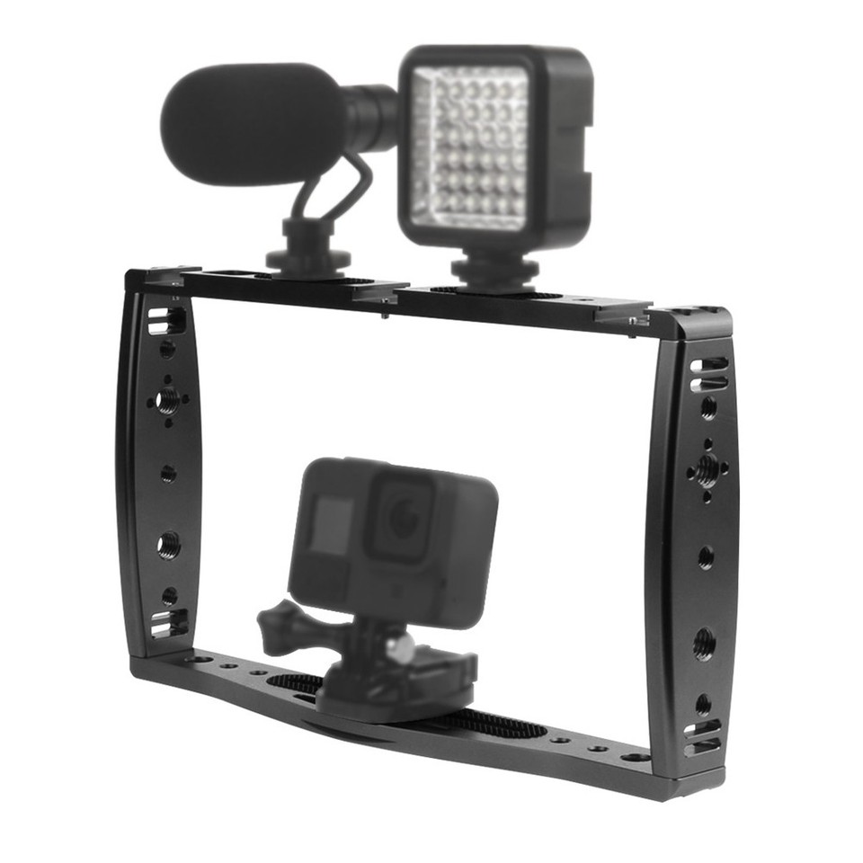 Stabilized Camera Rig Handheld Grip Stabilizer Living Vlog Camera Cage Phone Video Rig ...