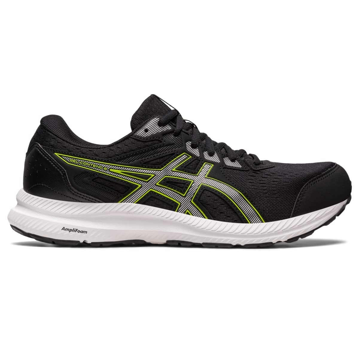 SAOLA Scarpe da corsa ASICS Gel Contend 8 da uomo nero argento puro taglia 7 5 US 6 5 UK