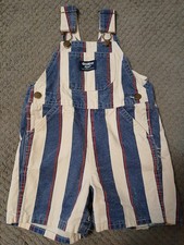 Oshkosh B'gosh 3T Made in USA Striped Denim Shortalls