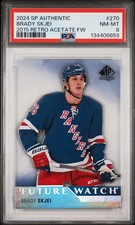 2024-25 SP Authentic 2015-16 Retro Acetate Future Watch Brady Skjei #270 PSA 8