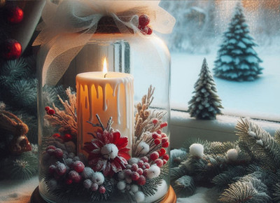 Beautiful Winter Christmas Tempered Glass Cutting Board Cheese Board Great Gift