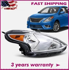 Right Passenger For 2015 2016 2017 2018 2019 Nissan Versa 4Dr Headlight Assembly
