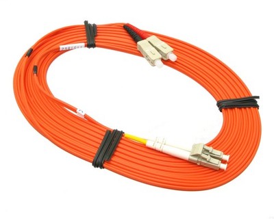 Allen Tel GBLCC-D2-08 Duplex LC to SC Multi-Mode Fiber Optic Patch Cord, 8m