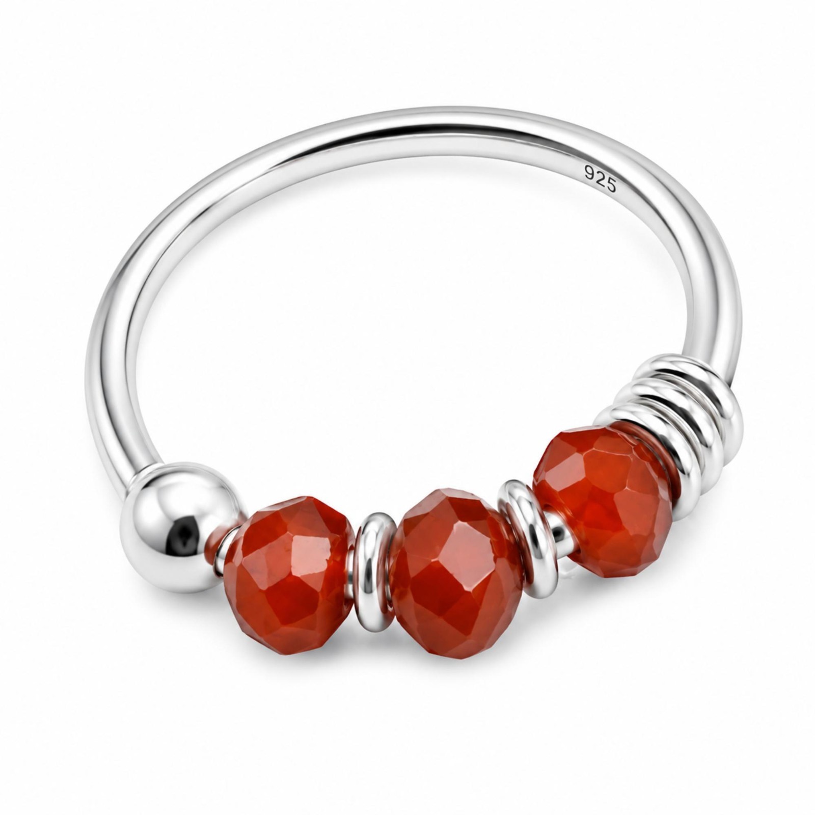 Fire Agate Nose Ring Crystal Faceted Bead 925 Sterling Silver Body Jewellery