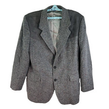 Vintage Pendleton Western 100 Wool Single Breast Mens 46L Gray Made USA