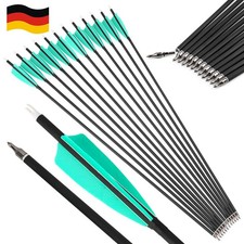 12X 28Zoll Carbonpfeile Spine500 Bogenschießen Compound Recurve Bogenpfeile Jagd