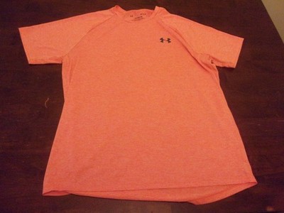Under Armour used mens medium orange tech tee t shirt
