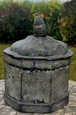 late 18th early 19th Century Georgian lead tobacco jar African head lid handle