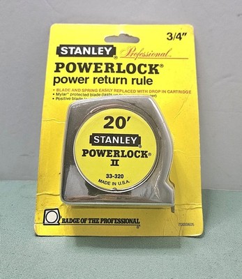Vintage Stanley Professional 33-320 Powerlock II Tape Measure 3/4'' X 20' NOS