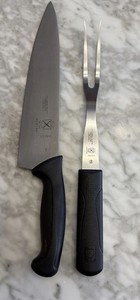 Mercer Carving Knife M22610 And Fork M23600 Set Millennia Black