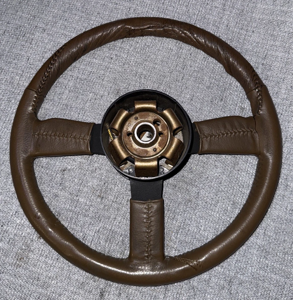 1982-1989 Pontiac Firebird Original Leather Steering Wheel GTA Horn Button Cap - Image 4 of 4