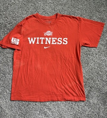 NIKE 2009 CLEVELAND CAVALIERS WITNESS LEBRON JAMES VINTAGE SHIRT SIZE MEDIUM